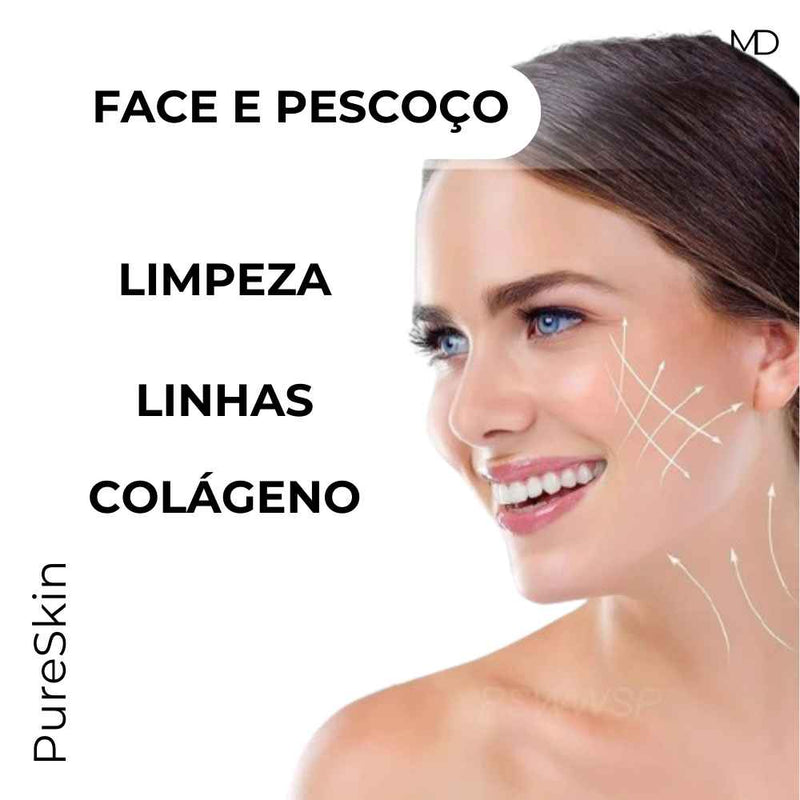 Dispositivo de Beleza Facial e Pescoço PureSkin - Com Luz LED e Aquecimento (LEVE 2 E ECONOMIZE 50%)