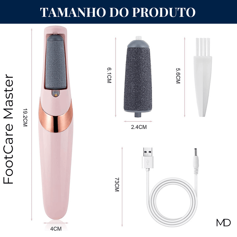 Pedicure Elétrico FootCare Master - Portátil e Recarregável (LEVE 2 E ECONOMIZE)