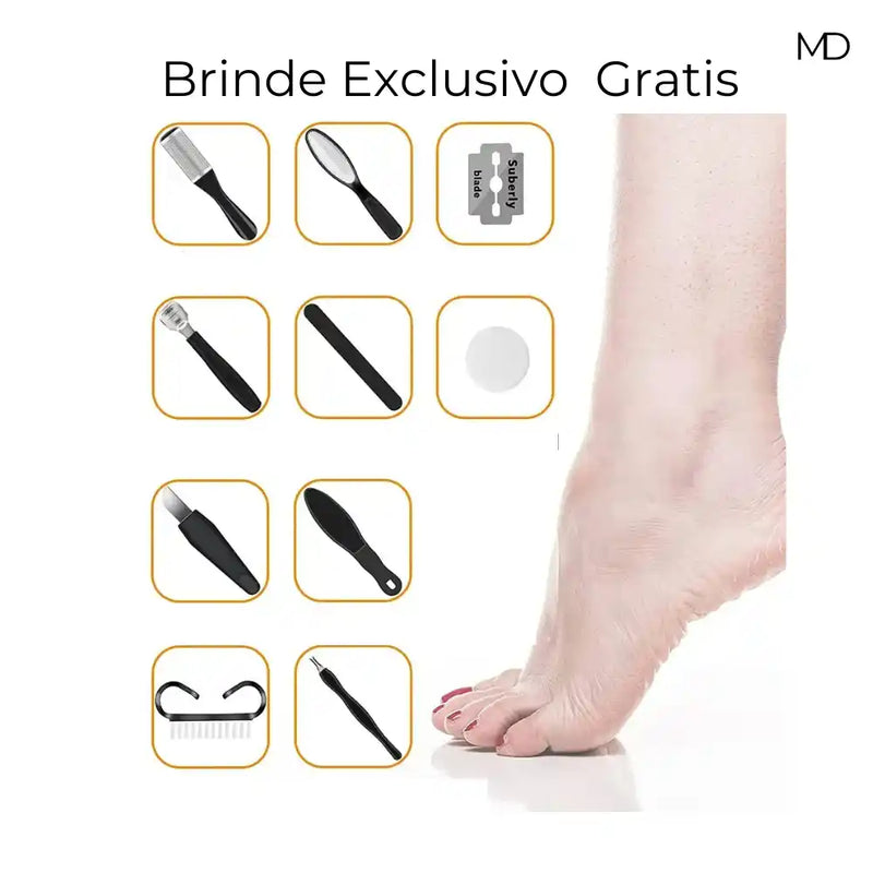 Dispositivo de Pedicure Elétrico FootCare - Portátil e Recarregável (BRINDE EXCLUSIVO)